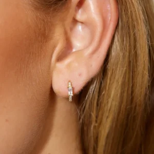 18K Gold Plated Eyes To The Soul Earrings Clear