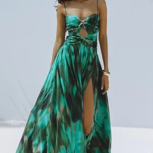 Ink Green Cutout Swimsuit Set