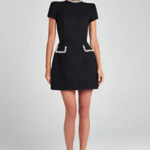 Pearl Trim Pocket Mini Dress