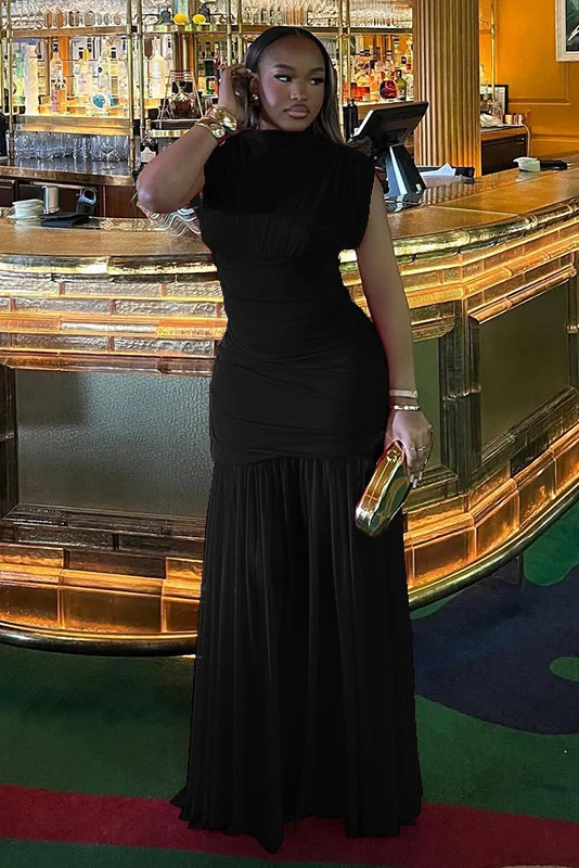 Timeless Solid Fishtail Maxi Dress - obrazek 8