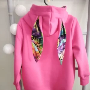 Bluza z uszami fuksja plus liście