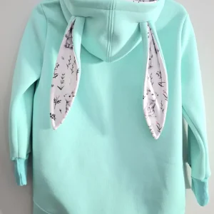 Bluza z uszami mięta plus króliki
