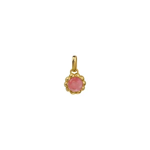Zawieszka Flora Gold z Kamieniem Pink